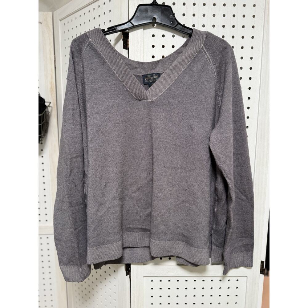 Pendleton Sweater Womens Merino Wool V-Neck Size XL